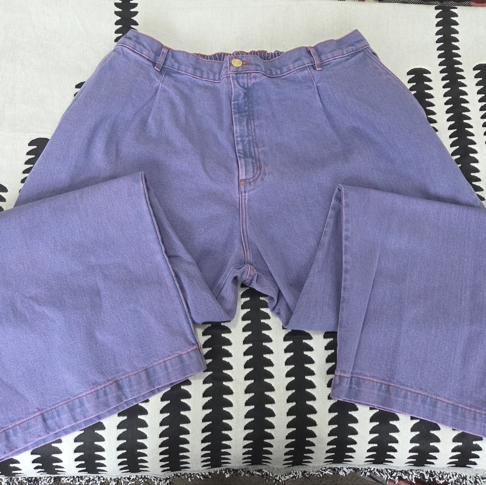 Big Bud Press 'Faded Grape' Overdyed Wide Leg Trousers